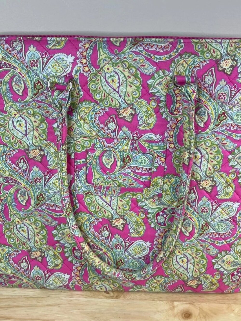 Enchanté Accessories Quilted Laptop Bag Paisley Pink Padded Zip Sleeve 15 Inch